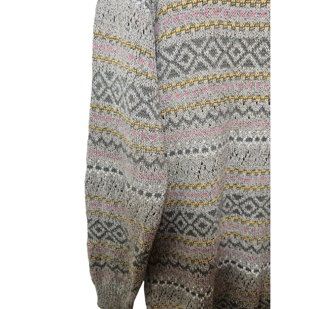 Vintage LizSport Sweater Made in Taiwan Size S Linen Cotton Blend Crew Neck - Picture 8 of 8